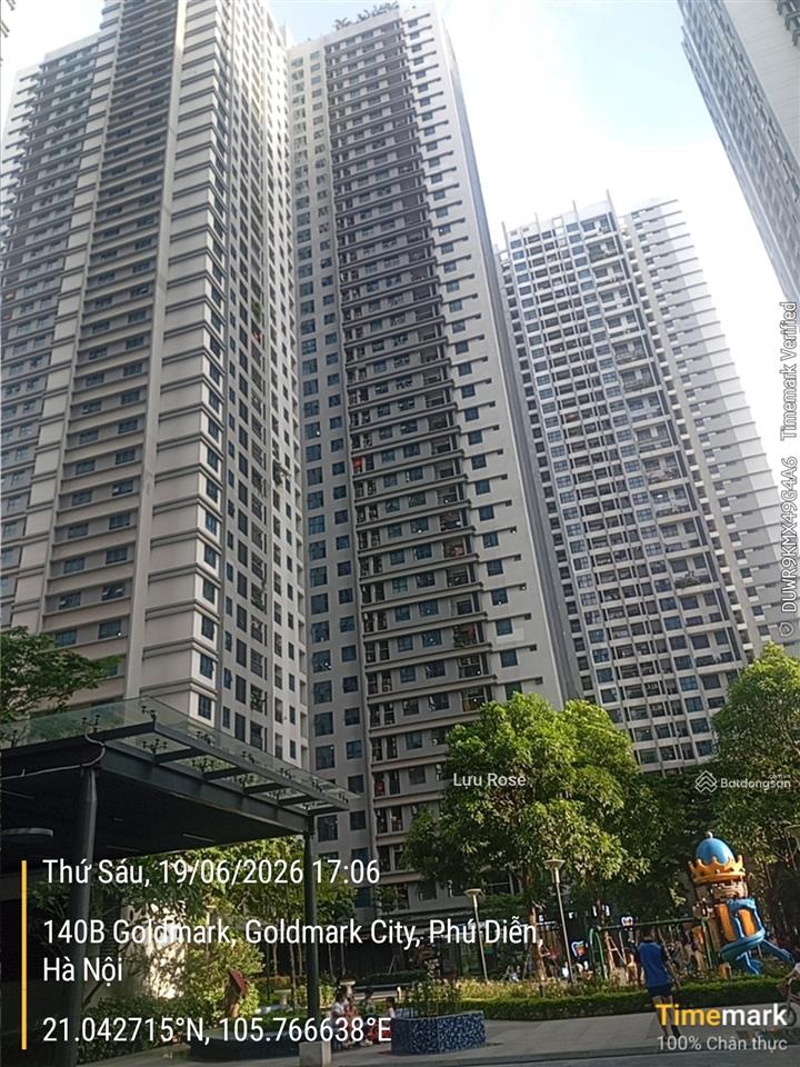 Đúng giá 7.5 tỷ  3 phòng ngủ, 2wc  dtsd 93.4m2 goldmark city  không giảm giá