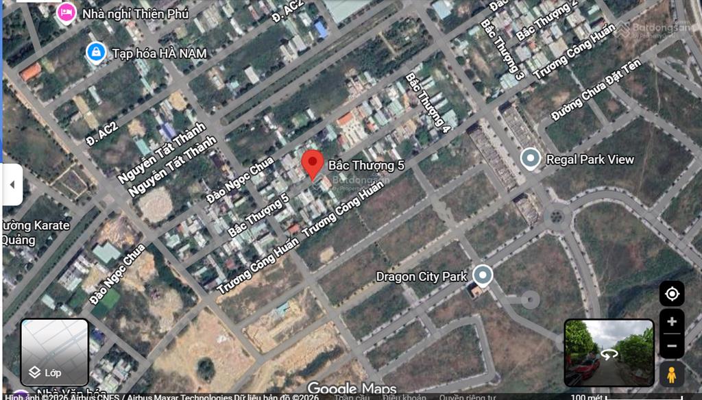 Bán nhanh lô đất bắc thượng 5, 97,5m2, song song nguyễn tất thành nối dài, hòa hiệp nam, giá 3tỷ450