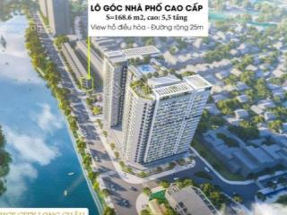 Bán lô góc tt1  01 rice city long châu 168,6m2, 2 mặt tiền view hồ, kinh doanh đỉnh