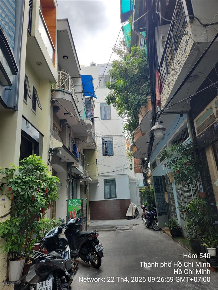 Bán nhà 4 tầng btct 4pn  gần vạn hạnh mall  hẻm thông sổ nở hậu  giá 6.x tỷ