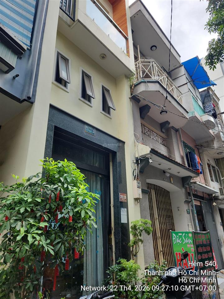 Bán nhà 4 tầng btct 4pn  gần vạn hạnh mall  hẻm thông sổ nở hậu  giá 6.x tỷ