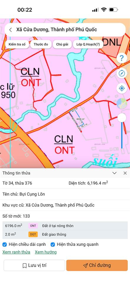 Bán lô đất ở 400m2, ngay đầu đường cây thông trong, cách tt dương đông 2km. đường ô tô 7m quá đẹp