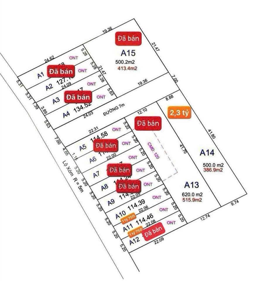 Bán lô đất ở 400m2, ngay đầu đường cây thông trong, cách tt dương đông 2km. đường ô tô 7m quá đẹp