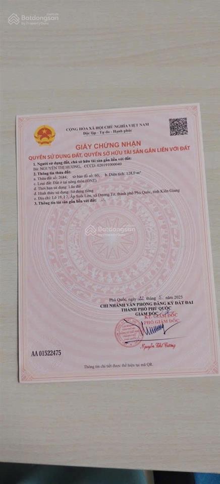Bán lô đất 128m2 đường lưu thông, cực kỳ đẹp. da tái định cư suối lớn, cách biển 500m, giá cực tốt