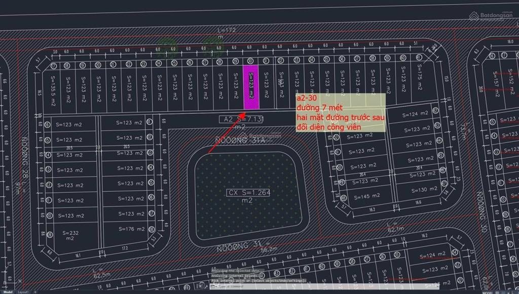 Bán lô liền kề 123m2 đối diện vườn hoa, hai mặt đường 2 bên. kđt bắc dương đông 67ha. giá cắt sâu