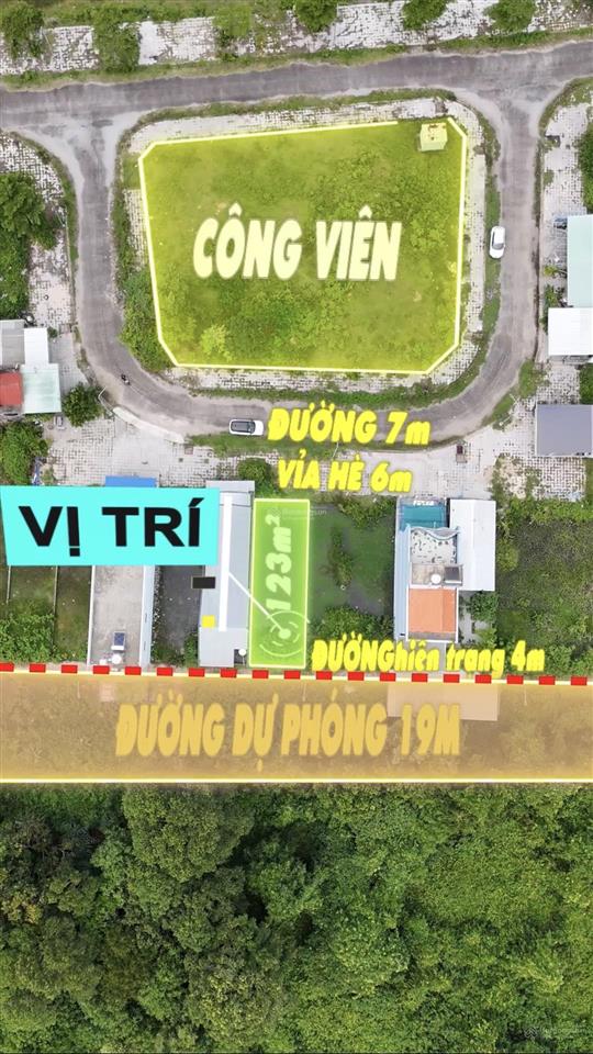 Bán lô liền kề 123m2 đối diện vườn hoa, hai mặt đường 2 bên. kđt bắc dương đông 67ha. giá cắt sâu