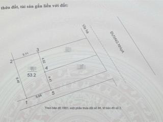 Đất vàng phúc lợi 53m2, 8.75 tỷ, mt 5.66, nở hậu 10m ra ôtô tránh, đường trước đất 4m  ôtô vào