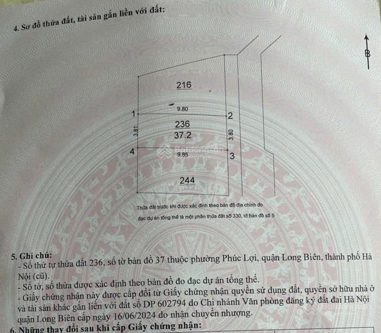 Bán đất phúc lợi long biên | giá 4,6 tỷ lô đẹp, vị trí trung tâm