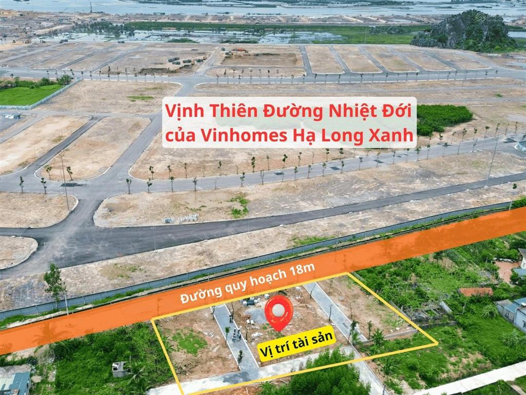 Bán lô góc 2 mặt tiền rộng thoáng. sổ đỏ trao tay. đất nền phân lô tại hạ long xanh