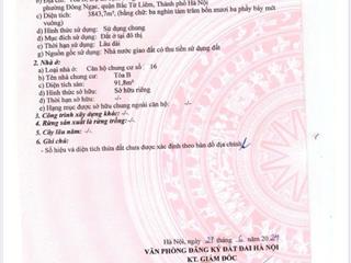 Chính chủ cần tiền gấp bán nhanh  căn 16 toà b  tầng cao view ciputra đông nam  7,4 tỷ ctl