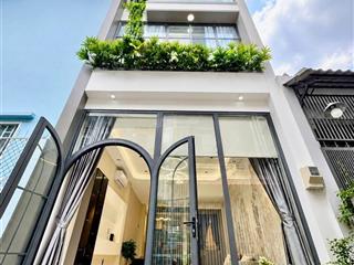 Nhà đẹp 4 tầng thiết kế sang trọng cao cấp hẻm xe hơi sát mặt tiền khu nhà yên tĩnh nội thất sẵn