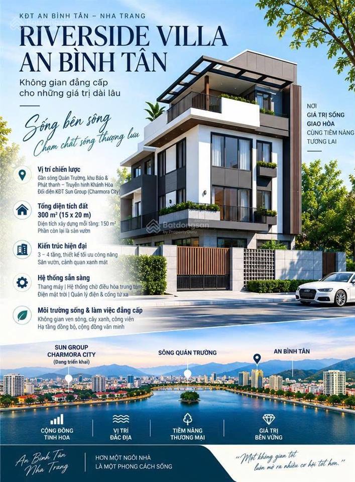 Cho thuê tầng trệt biệt thự kinh doanh cà phê / văn phòng mặt tiền t27 kđt an bình tân, nha trang