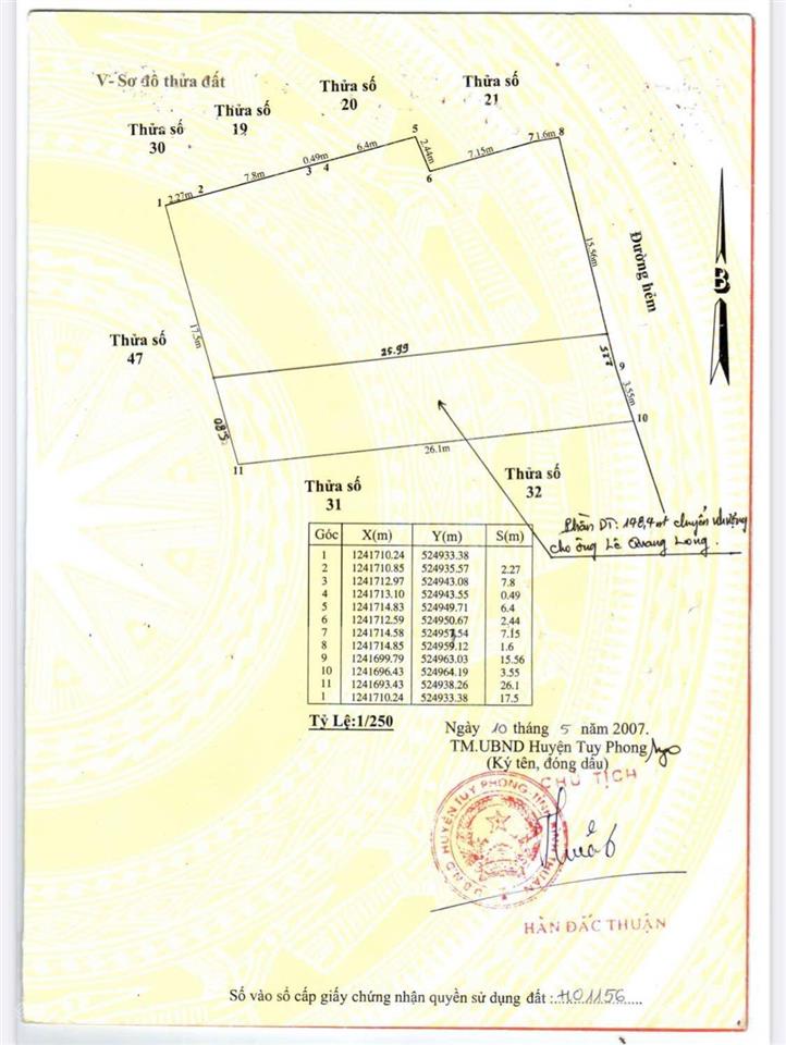 Bán 483m2 đất thổ cư ngay trung tâm thị trấn liên hương lâm đồng