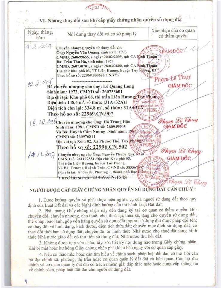 Bán 483m2 đất thổ cư ngay trung tâm thị trấn liên hương lâm đồng