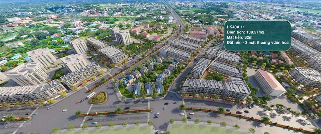 Lô góc 3 mặt tiền. vườn hoa. thuộc khu vip hành chính mới phổ yên