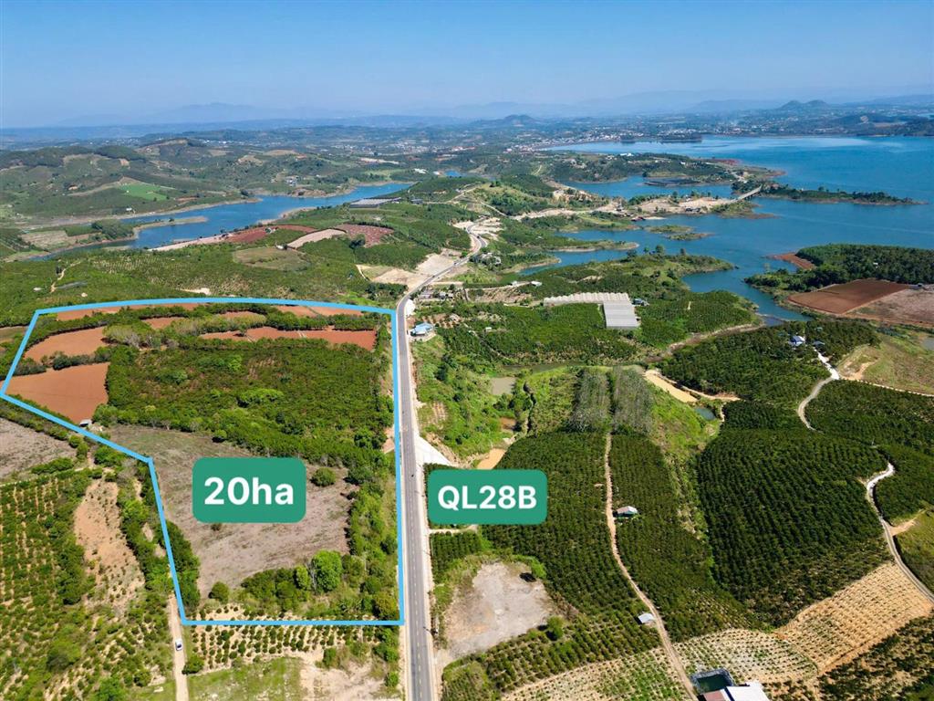 Bán quỹ đất rộng 20ha  thế đất cao view toàn cảnh hồ đại ninh rất đẹp