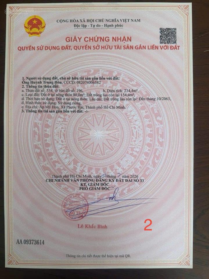 Bán nhanh 12 lô f0 ngang 10m siêu rẻ vừa mới tách sổ tại xã phước hải  tphcm.