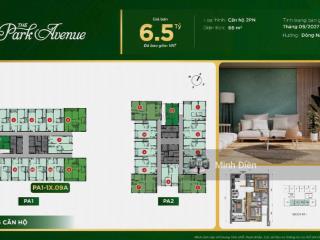 Bán căn hộ chung cư tại the park avenue, 6,5 tỷ, 66,5 m2, 2pn, 2wc hướng đông nam