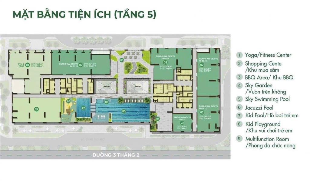 Căn hộ 2pn the park avenue quận 11, 6,3 tỷ, hướng đông bắc, view quận 1