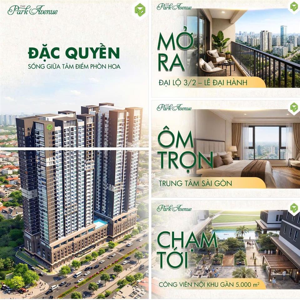Bán gấp căn hộ 2pn view svđ phú thọ, 71m², the park avenue, dự kiến 6,9 tỷ, thanh toán 4,1 tỷ