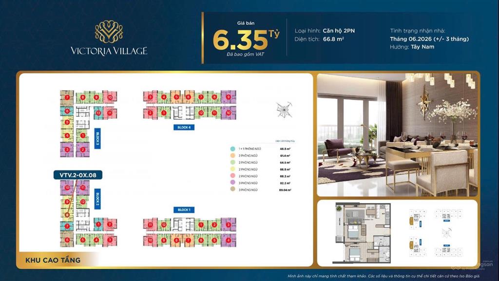 Bán căn hộ victoria village, 6tỷ, 67m2, 2pn, 2wc, giá ưu đãi tại đồng văn cống, q2, tp.hcm