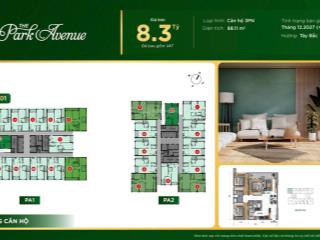 Bán căn hộ 3pn, 2wc tại the park avenue, 88m2, chỉ với 8,3 tỷ vnd view công viên phú thọ