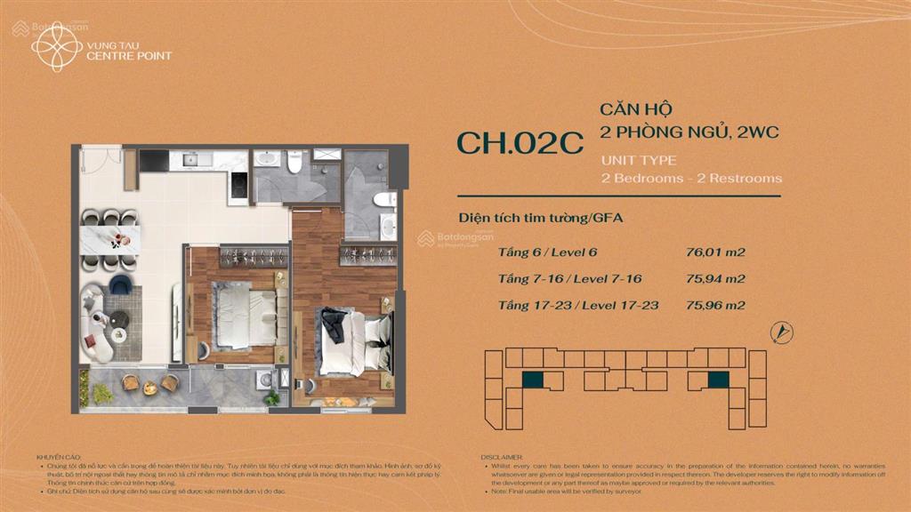 Vũng tàu centre point, 4,350 tỷ, 86 m2, ban công đông nam mát mẻ quanh năm