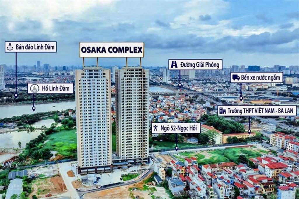 Bán chung cư cao cấp osaka complex ngọc hồi, 2 ngủ, view hồ linh đàm, nhà đẹp ở ngay