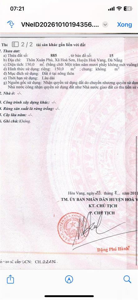 Bán đất đẹp tại thôn xuân phú, 1,25 tỷ, 150m2 nhiều tiện ích uy tín