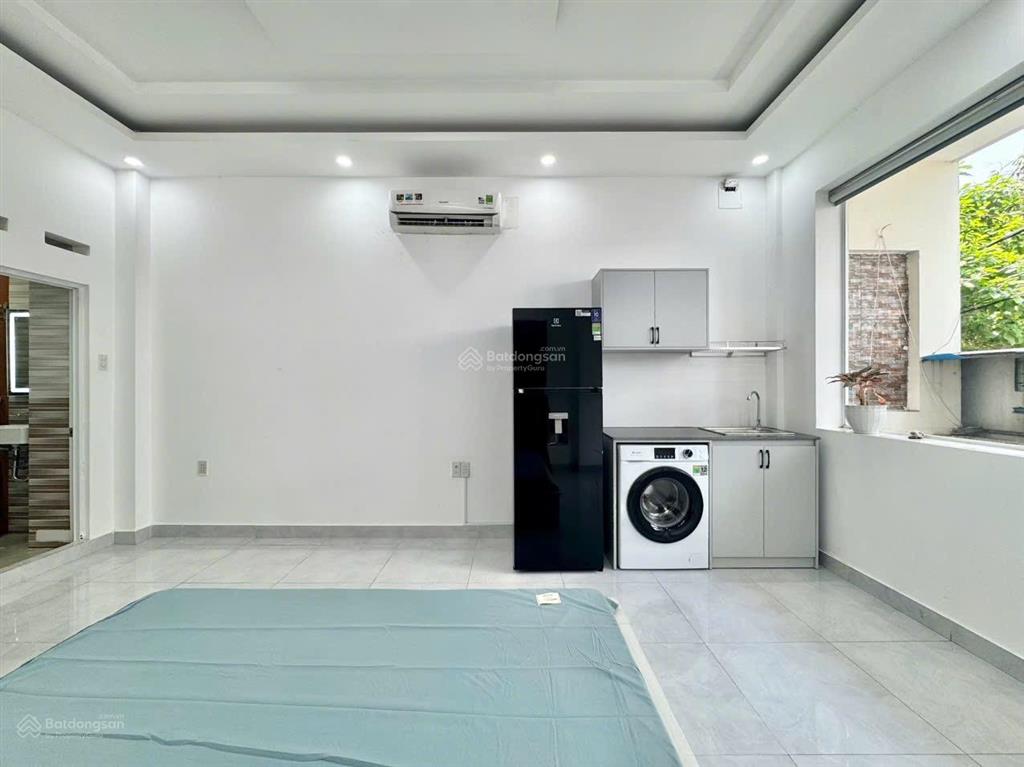 Căn hộ studio ban công 30m2 có máy giặt riêng full nội thất ngay khu bàu cát
