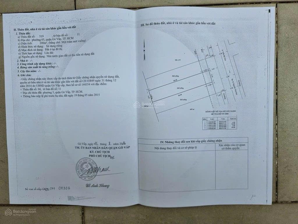 Lô đất mặt tiền trần bá giao cực đẹp , vuông vức .giá chỉ 32tỷ .10x20m =200m2 .phường 5 gò vấp .
