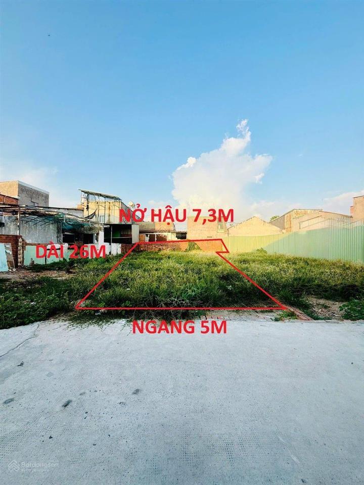 Lô đất đẹp dt 5x26m (nở hậu 7,3m) đường bê tông 5m xây dựng tự do đông thạnh giáp q12 hcm, 3,8 tỷ