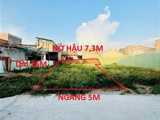 Lô đất đẹp dt 5x26m (nở hậu 7,3m) đường bê tông 5m xây dựng tự do đông thạnh giáp q12 hcm, 3,8 tỷ