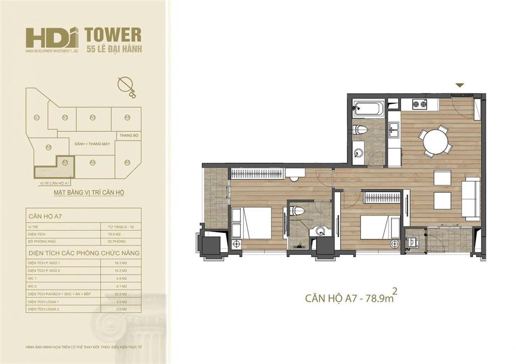 Chủ nhà gửi bán căn hộ 02 ngủ 78m2 view thành phố bàn giao full nội thất