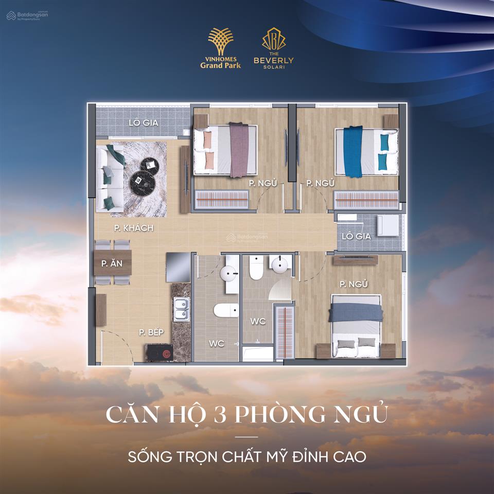 Giá cực tốt 3pn mua mới từ cđt vinhomes grand park pk the beverly solari giá chỉ 4,542 tỷ