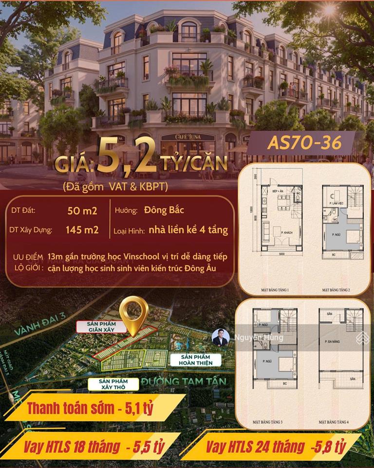 Nhà phố 1 trệt 2 lầu 1 tầng chức năng vinhomes sài gòn park chiết khấu đến 18,5%