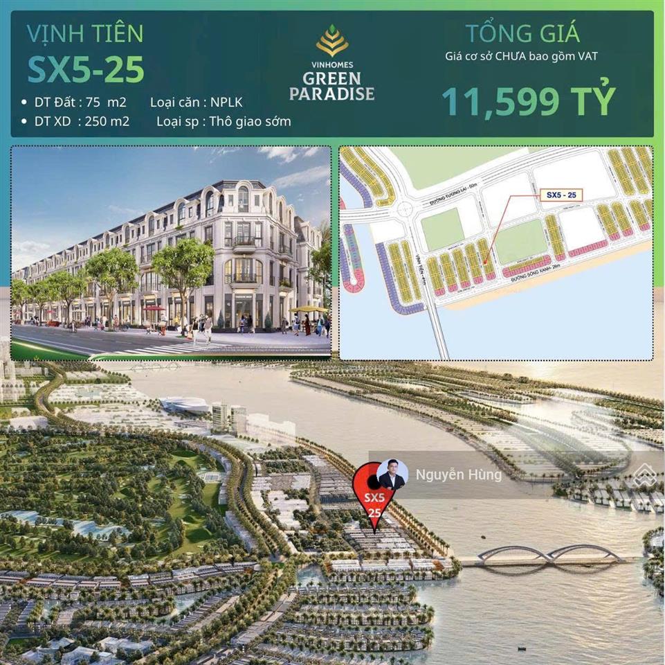 Nhà phố biển vinhomes cần giờ diện tích lớn 250m2 ngay cạnh biển hồ rộng 800ha + công viên + trường