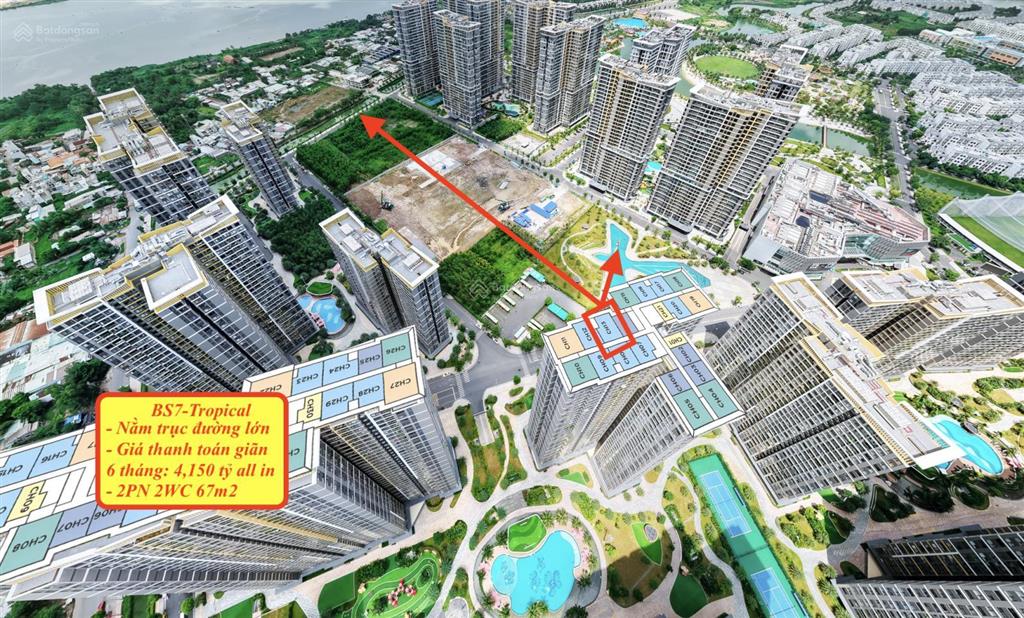 2pn diện tích tới 67m2 tại the tropical vinhomes grand park view sông đồng nai thanh toán giãn 6th