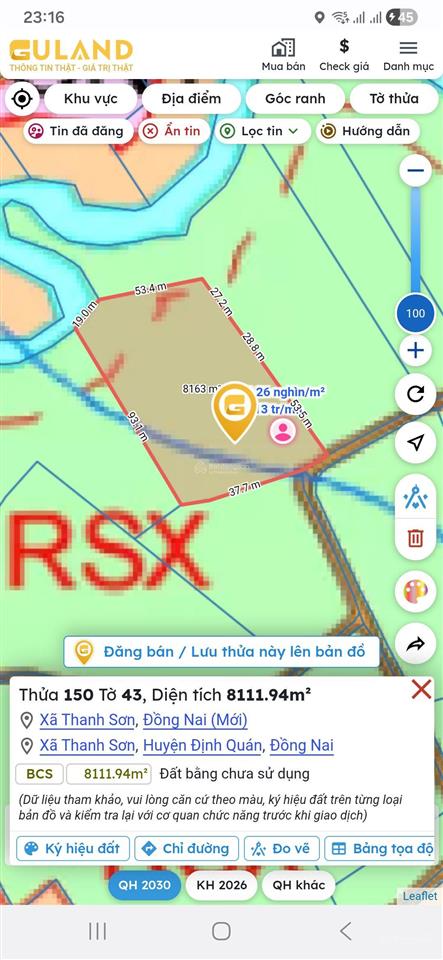 Bán 8.111m đất gần hồ trị an, định quán, đồng nai chỉ 1.3 tỷ