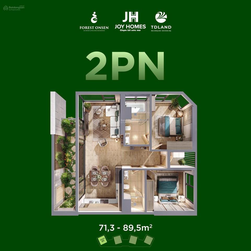 Căn 2pn đẹp tại forest onsen giá tốt, tiềm năng tăng giá cao  chỉ vào 25%  htls trong 24 tháng