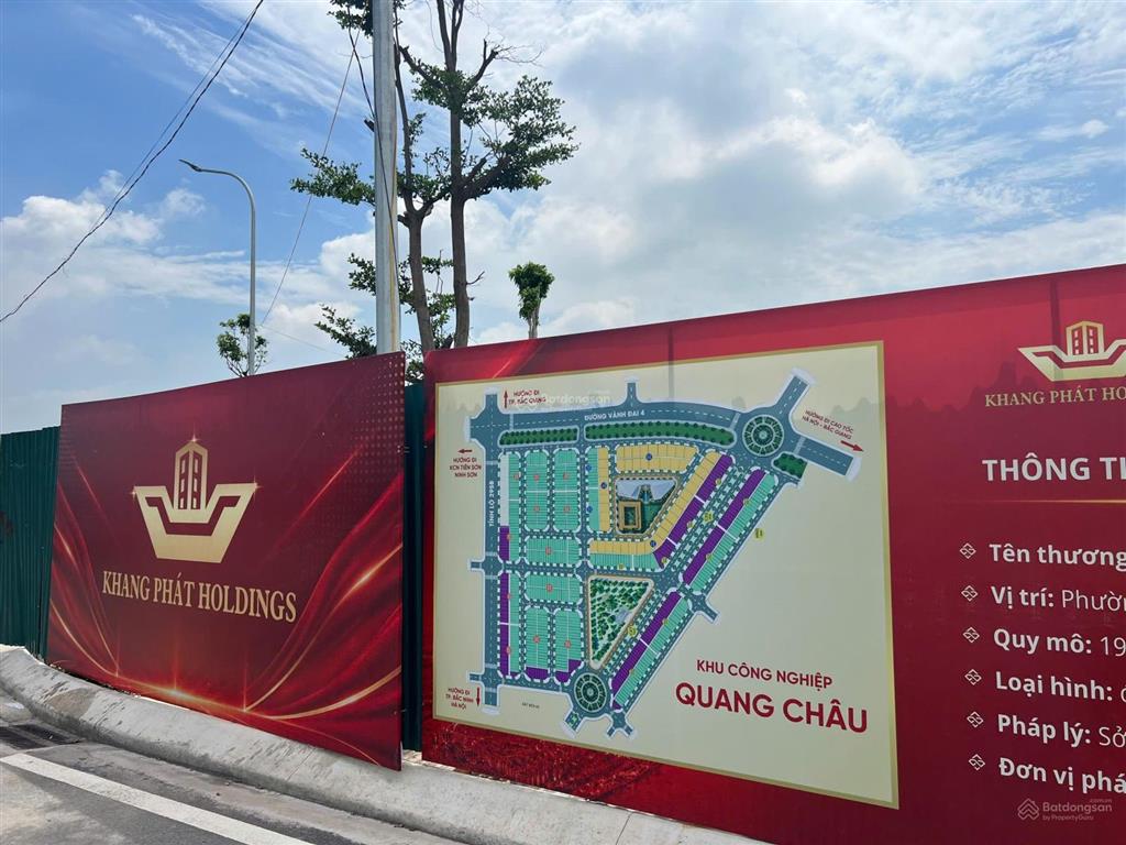 Đất nền dự án khu công nghiệp quang châu, bắc ninh giá từ 6,8 tỷ , sổ đỏ lâu dài