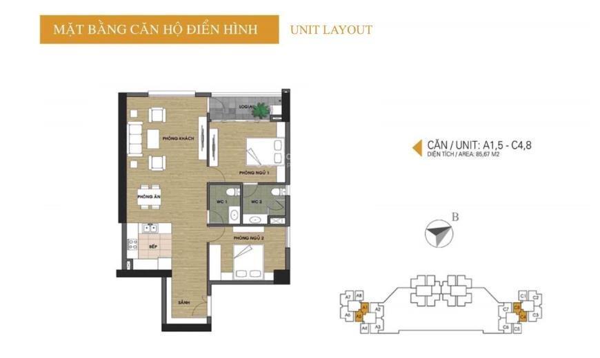 Bán gấp căn hộ sunshine riverside, 8 tỷ vnd, 86m2, 2pn