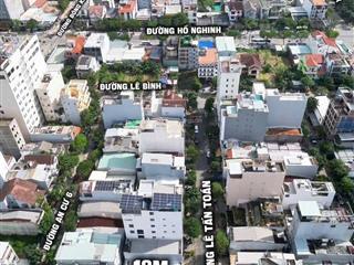 Lô đất lê tấn toán  kẹp cống 3 mặt thoáng  xây được 9 tầng