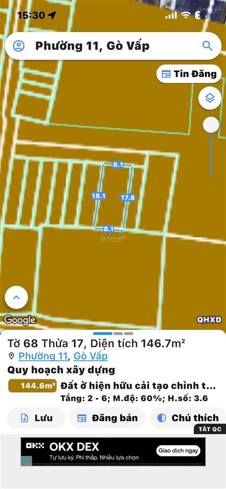 Hàng hiếm ngang 8,1x19m xây chdv hoặc 2 căn siêu phẩm