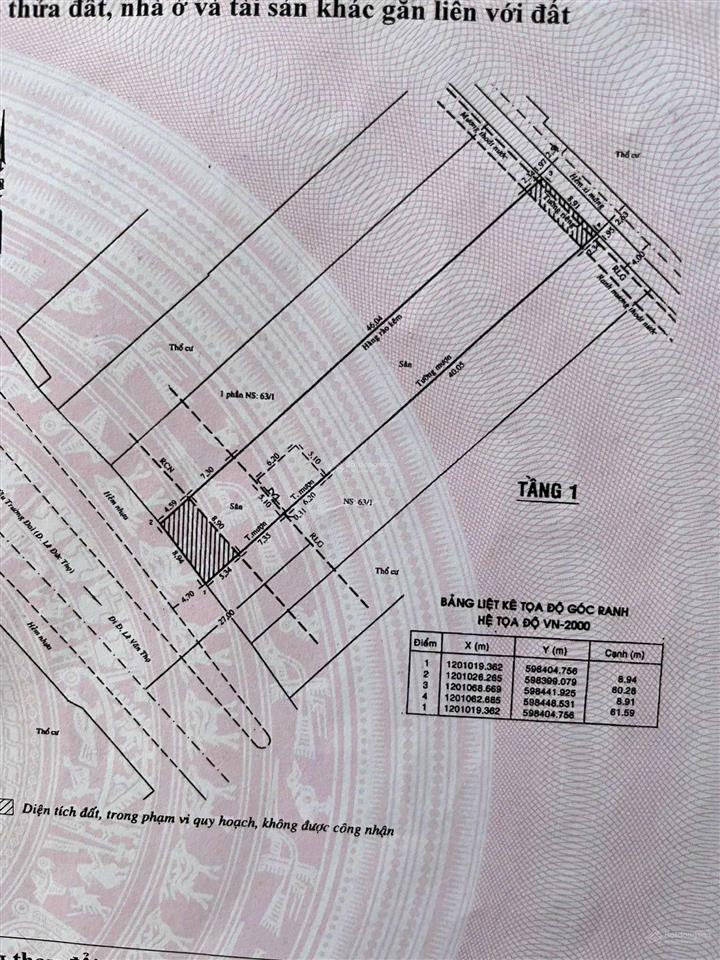 Bán lô mặt tiền lê đức thọ 9x61 2 mặt hẻm