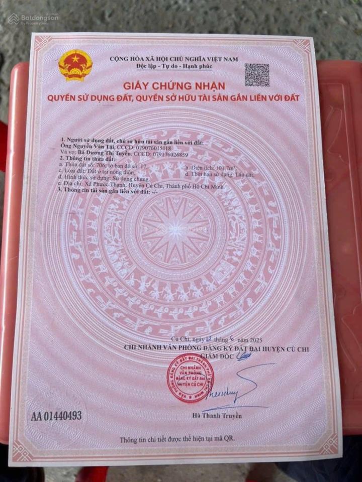 Chủ cần bán gấp trong tết giá giảm còn 900tr(dt5x20m)kdc hiện hữu xã phước thạnh.  0902 850 *** xem