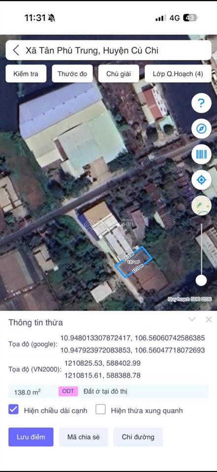 Chủ ngộp bank giảm ngay 200tr lô đất thổ cư, đường 97 xã tân phú trung (dt8x17m) giá còn ty560tr.sh