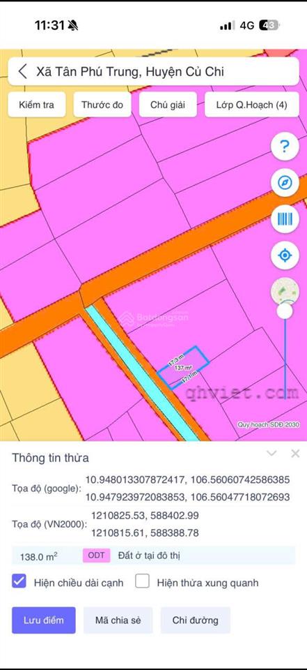 Chủ ngộp bank giảm ngay 200tr lô đất thổ cư, đường 97 xã tân phú trung (dt8x17m) giá còn ty560tr.sh