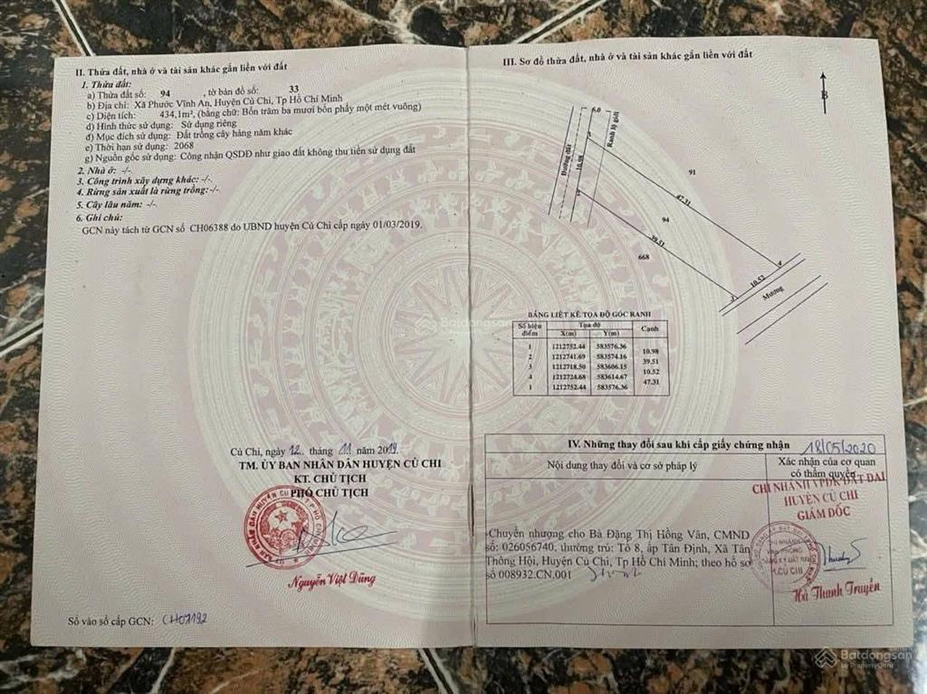 Chú 3 cần bán lô đất vườn với dt 434m2 hiện trạng xây cổng tường rào. giá 1 tỷ 650tr.  0902 850 ***
