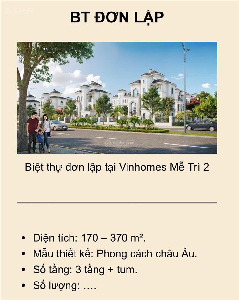 Căn bt này tọa lạc tại vinhomes green bay 2, với diện tích 120m2 và giá chỉ 22 tỷ vnd